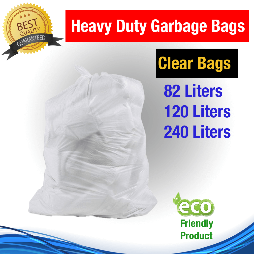 Clear Heavy Duty Garbage Bags