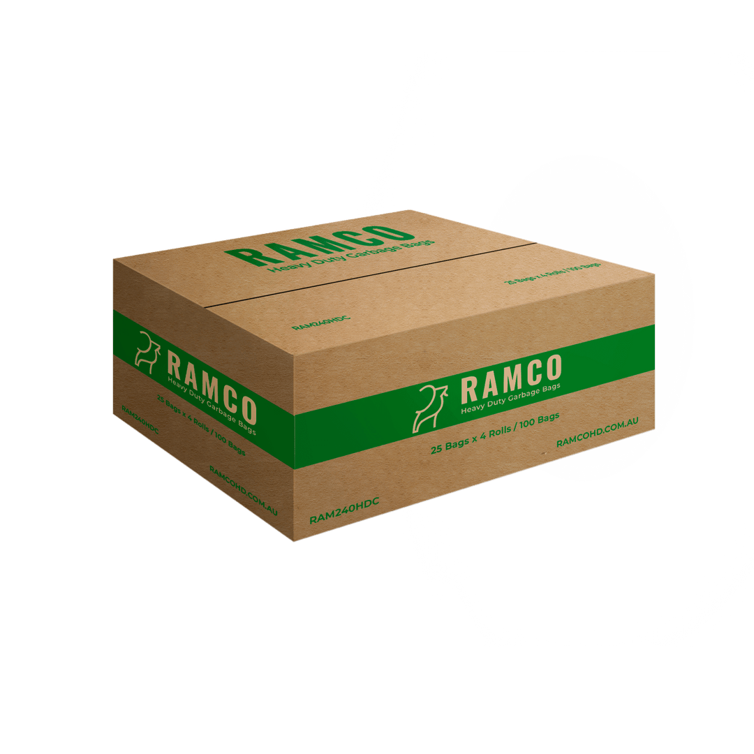 RAMCO 240L Heavy Duty Clear Garbage Bags Carton of 100 (Roll)