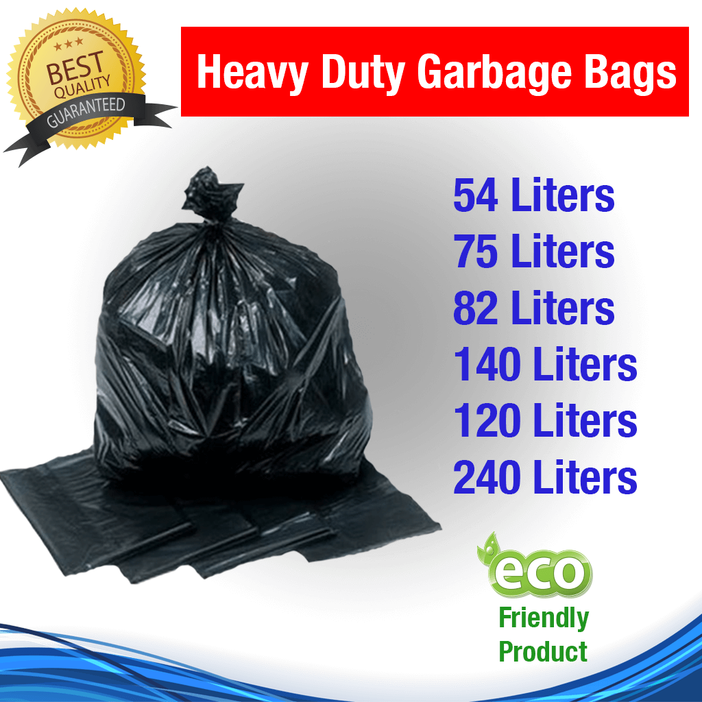 Black Heavy Duty Garbage Bags